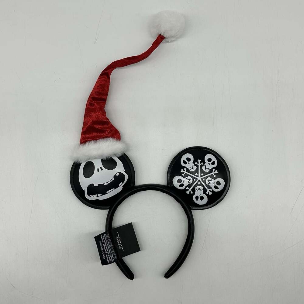 Disney Parks Nightmare Before Christmas Jack Santa Hat Reversible Ears Headband